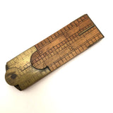 Brass and Boxwood Folding 12 Inch Ruler with Caliper
