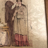 "Toilet of Girl" Antique Hand-colored Magic Lantern Slide with Seaweed Effect