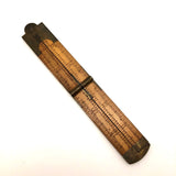 Brass and Boxwood Folding 12 Inch Ruler with Caliper