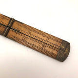 Brass and Boxwood Folding 12 Inch Ruler with Caliper