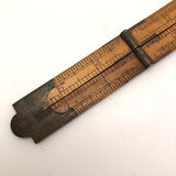 Brass and Boxwood Folding 12 Inch Ruler with Caliper