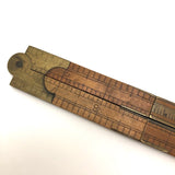 Brass and Boxwood Folding 12 Inch Ruler with Caliper