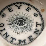Old Ironstone Transferware Eye Ointment Eye Wash Vessel (Presumed Advertising Give Away)