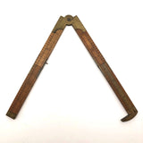 Brass and Boxwood Folding 12 Inch Ruler with Caliper