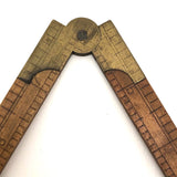 Brass and Boxwood Folding 12 Inch Ruler with Caliper