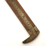 Brass and Boxwood Folding 12 Inch Ruler with Caliper