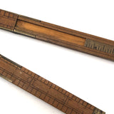 Brass and Boxwood Folding 12 Inch Ruler with Caliper