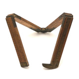 Brass and Boxwood Folding 12 Inch Ruler with Caliper