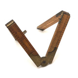 Brass and Boxwood Folding 12 Inch Ruler with Caliper