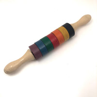 Fun Vintage Rainbow Colored Toy Rolling Pin Stacker Toy