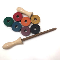 Fun Vintage Rainbow Colored Toy Rolling Pin Stacker Toy
