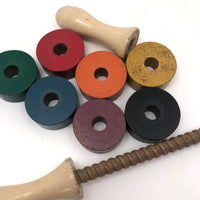 Fun Vintage Rainbow Colored Toy Rolling Pin Stacker Toy
