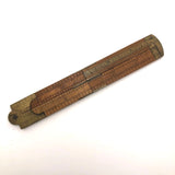 Brass and Boxwood Folding 12 Inch Ruler with Caliper