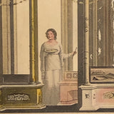 "Effect of Color" Antique Magic Lantern Slide of Woman in Neo-classical Interior