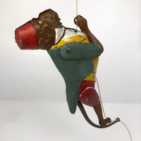 Antique Original Lehmann Tin Litho Toy Climbing Monkey c. 1900