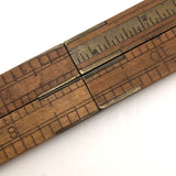 Brass and Boxwood Folding 12 Inch Ruler with Caliper