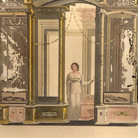 "Effect of Color" Antique Magic Lantern Slide of Woman in Neo-classical Interior