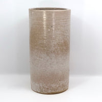 Cream Zanesville Ribbed "Homespun" Pottery Vase