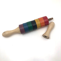 Fun Vintage Rainbow Colored Toy Rolling Pin Stacker Toy