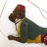 Antique Original Lehmann Tin Litho Toy Climbing Monkey c. 1900