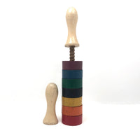 Fun Vintage Rainbow Colored Toy Rolling Pin Stacker Toy