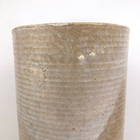 Cream Zanesville Ribbed "Homespun" Pottery Vase