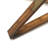Brass and Boxwood Folding 12 Inch Ruler with Caliper