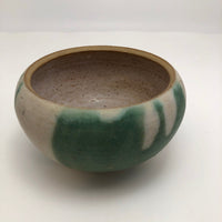 Lovely Green and White Glazed Handthrown Small Pottery Bowl
