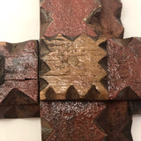 Simple Old Painted Chip Carved Tramp Art Wooden Frame