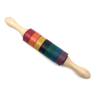 Fun Vintage Rainbow Colored Toy Rolling Pin Stacker Toy