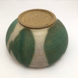 Lovely Green and White Glazed Handthrown Small Pottery Bowl