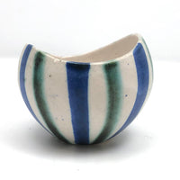 Stunning Early Set of Three Andersen Design Studio Striped Mugs Plus Small Bowl / Vase