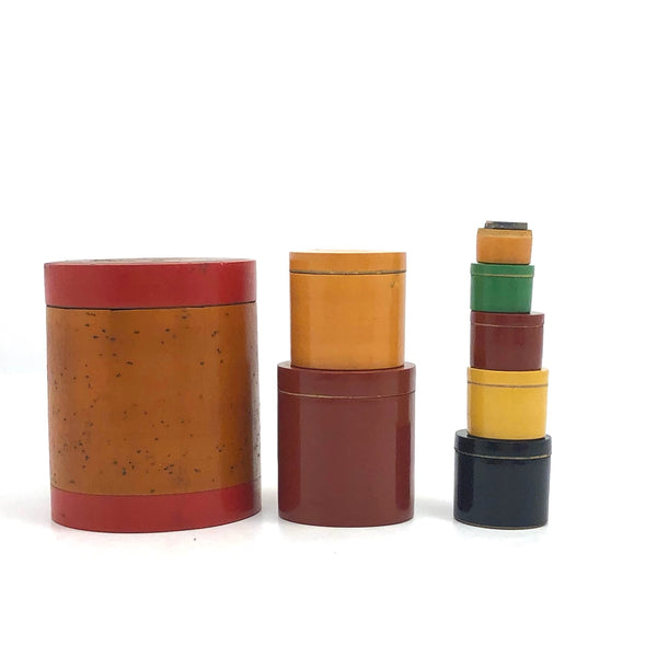 Colorful Lacquered Wood Nesting Boxes