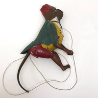 Antique Original Lehmann Tin Litho Toy Climbing Monkey c. 1900