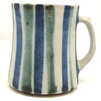 Stunning Early Set of Three Andersen Design Studio Striped Mugs Plus Small Bowl / Vase