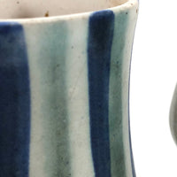 Stunning Early Set of Three Andersen Design Studio Striped Mugs Plus Small Bowl / Vase