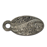 Odd Fellows Silver Name Tag / Key Fob C. 1900s