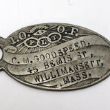 Odd Fellows Silver Name Tag / Key Fob C. 1900s
