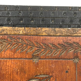 "Morn by Wood" Antique Folk Art Carved Book on Starry Panel