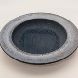 Edwin and Mary Scheier Blue Glazed Studio Pottery Dish with Two Faces