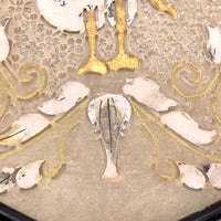 Indonesian Wayang Kulit Pierced Hide Hand Fan with Horn Handle