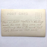 Couple with Dog on Rock Ledge, Old Real Photo Postcard