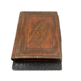 "Morn by Wood" Antique Folk Art Carved Book on Starry Panel