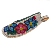 Native American Beaded Mocassin Coin Purse with Flowers