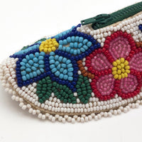 Native American Beaded Mocassin Coin Purse with Flowers