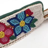 Native American Beaded Mocassin Coin Purse with Flowers