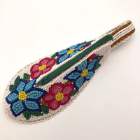Native American Beaded Mocassin Coin Purse with Flowers