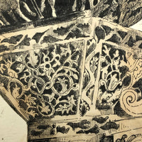Set of Four Antique Ink Drawings of Architectural Details in Ravenna and Istanbul
