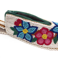 Native American Beaded Mocassin Coin Purse with Flowers