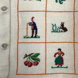 Cross-Stitch on Linen Vintage Pillowcases - a Pair